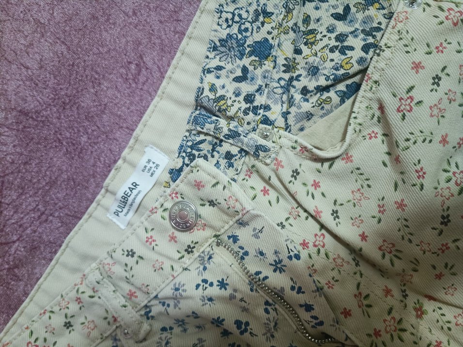 Çiçek Desenli Bohem Kadın Keten Pantolon - Görsel 5