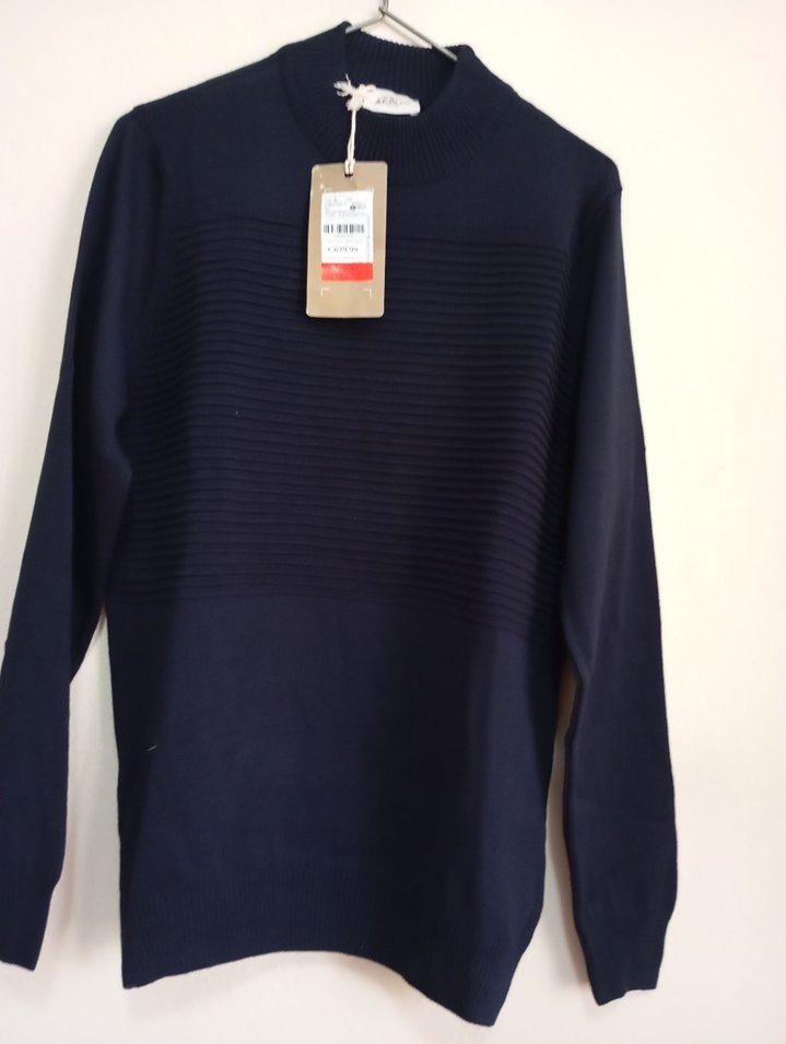 erkekLacivert Uzun Kollu Triko Kazak - Görsel 4