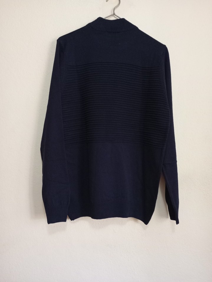 erkekLacivert Uzun Kollu Triko Kazak - Görsel 3