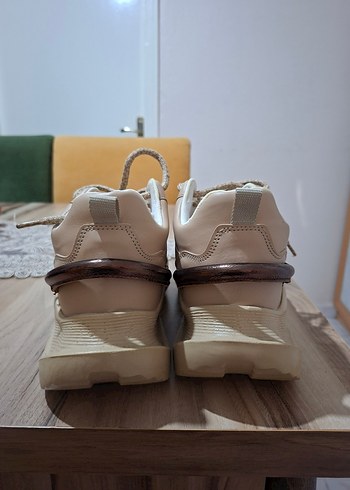 Bej Kadın Platform Spor Ayakkabı - Görsel 3