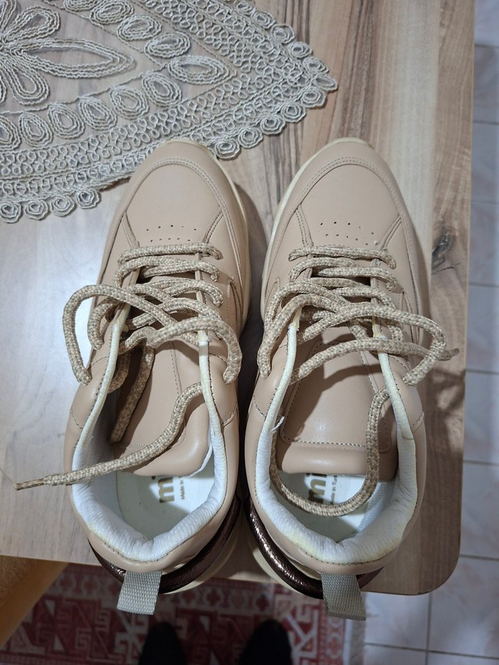 Bej Kadın Platform Spor Ayakkabı - Görsel 4