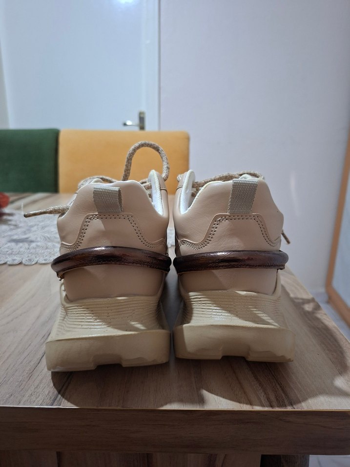 Bej Kadın Platform Spor Ayakkabı - Görsel 3