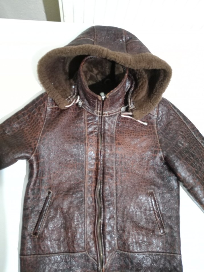 Kahverengi Erkek Çocuk Kürklü Deri Ceket - Görsel 5