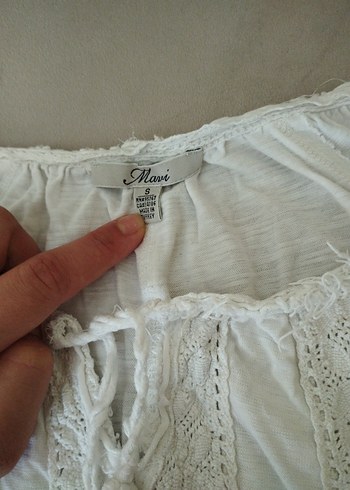 s Beden Beyaz Nakışlı Bohem Bluz