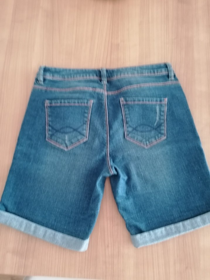 Kız Çocuk Mavi Mini Denim Şort - Görsel 2