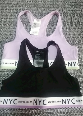 Kız Çocuk Pastel Renkli NYC Baskılı Mini Spor Sütyenleri