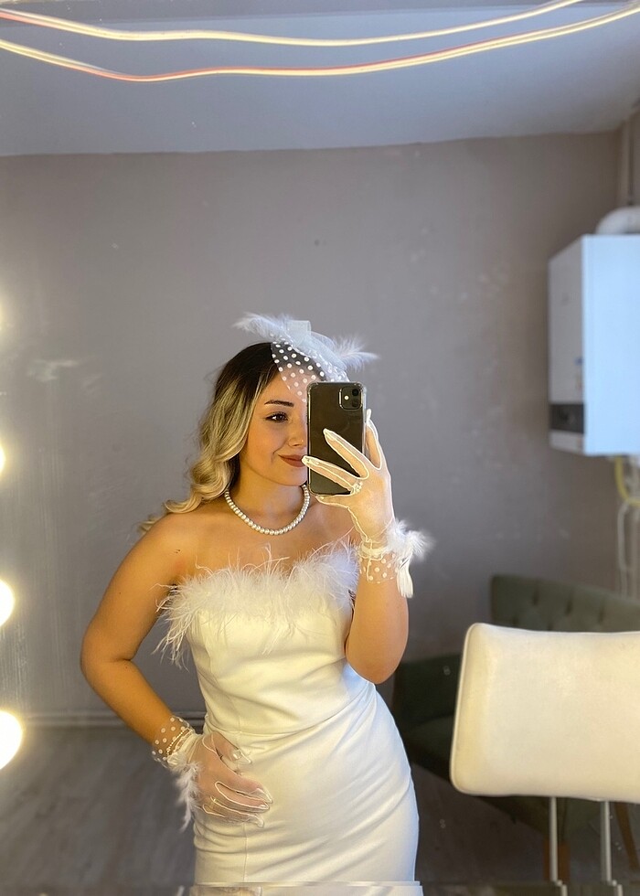 BEYAZ NİKAH ÇEKİM ELBİSESİ - Görsel 2