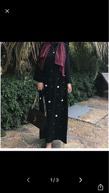 İncili abaya elbise