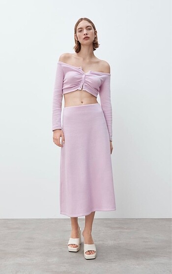 Zara Zara leylak yumuşacık mini hırka
