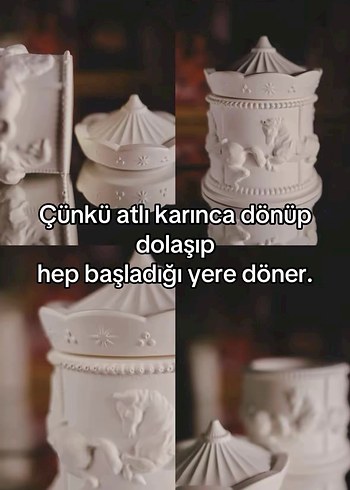 Beyaz Kabartmalı Mumu ve Kapaklı Mumluk - Görsel 3