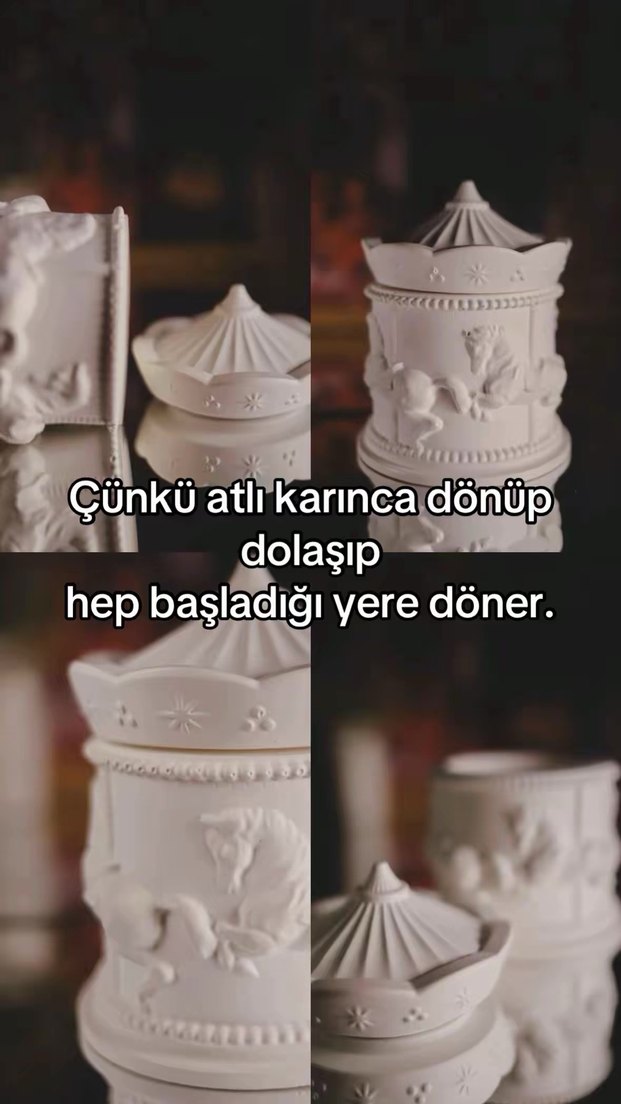 Beyaz Kabartmalı Mumu ve Kapaklı Mumluk - Görsel 3