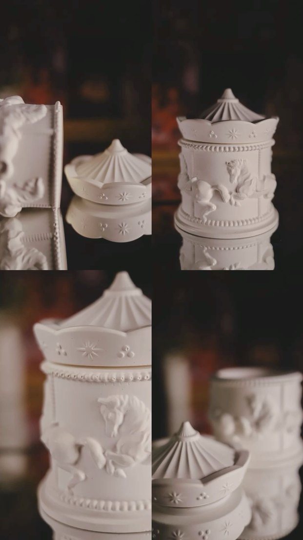 At Figürlü Beyaz Mum ve Kapağı - Görsel 3