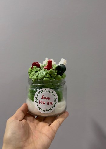 Renkli Yeşil Yeni Yıl Mum - Görsel 2