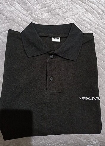 l/xl Beden siyah Renk Polo yaka t-shirt 