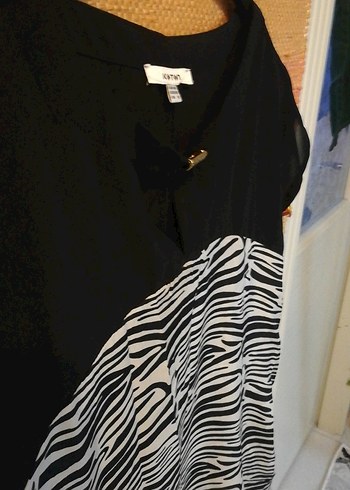 Zebra Desenli Siyah ofis elbisesi - Görsel 5