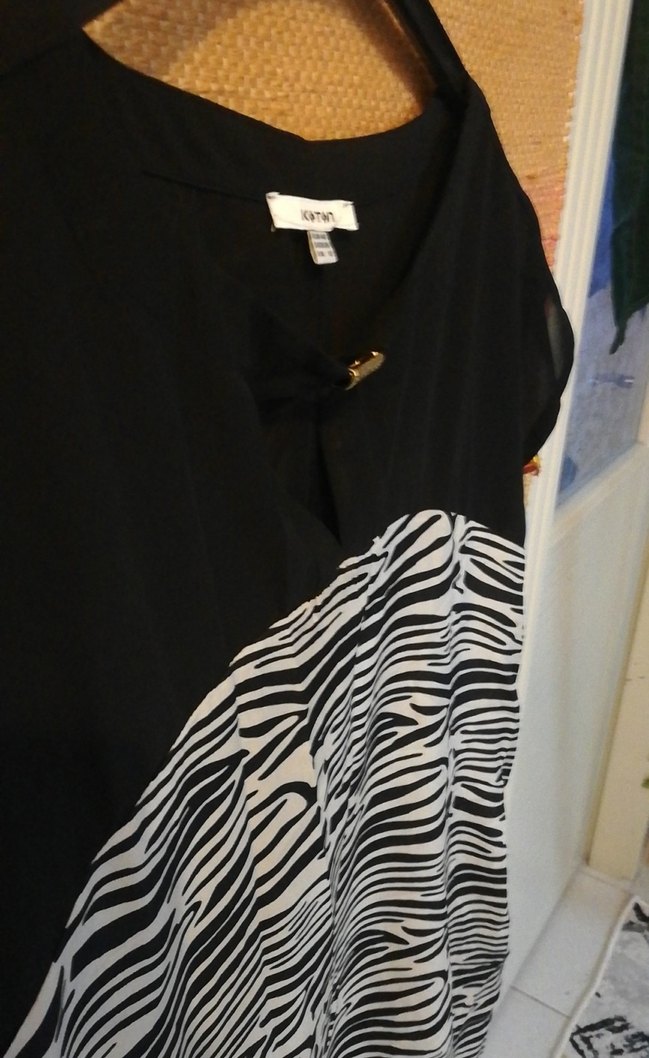 Zebra Desenli Siyah ofis elbisesi - Görsel 5
