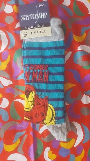 Iron man desenli çorap