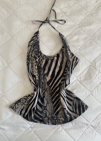 Zebra Desenli Mini Strappy Monokini