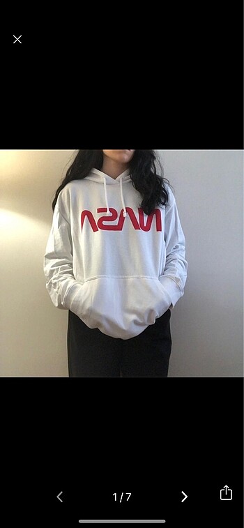 Nasa beyaz mevsimlik sweatshirt