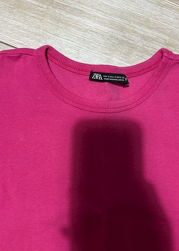 s Beden Kadın Koyu Pembe Kısa Kollu Tişört