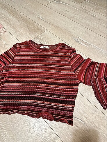 pull&bear crop triko yumusak kazak