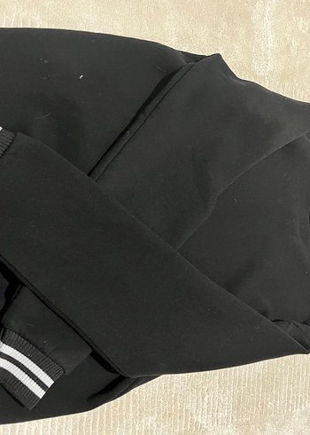 15-16 Yaş Beden Fermuarlı Siyah Çocuk Sweatshirt