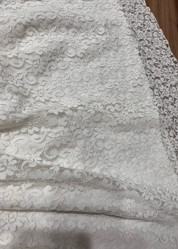 Diğer Dantel Detaylı Beyaz Midi Bohem Elbise