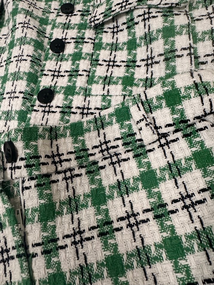 Yeşil Ekoseli Şortlu Örgü Takım - Görsel 3