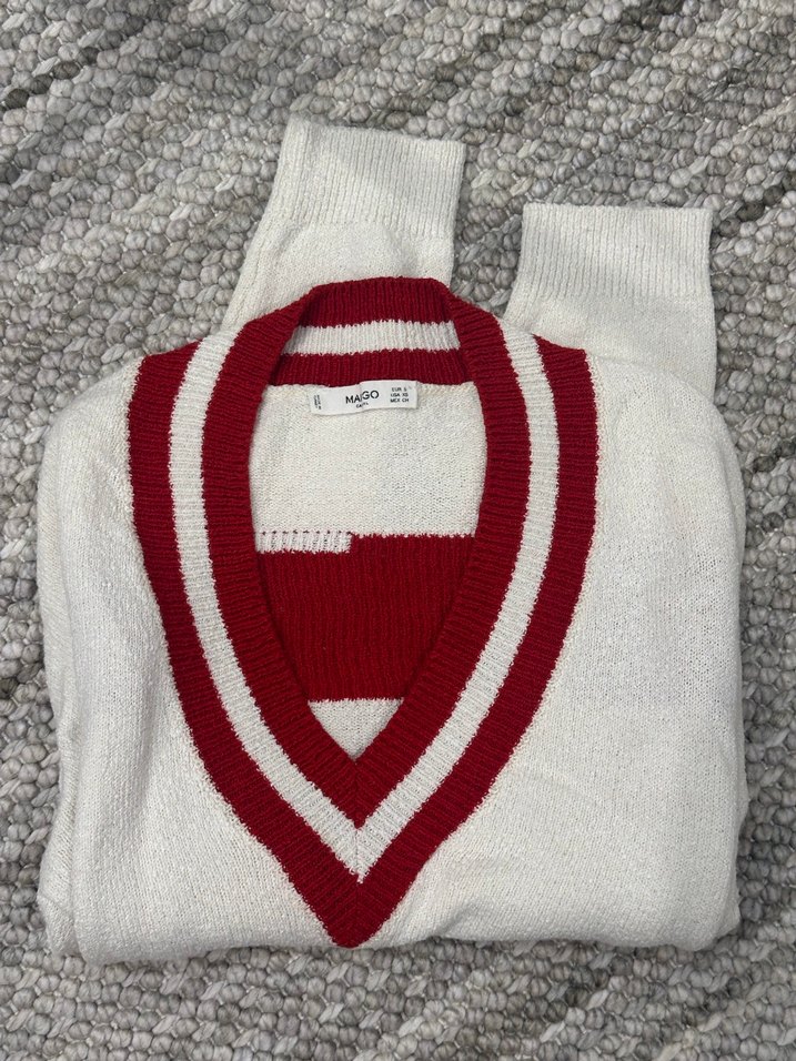 V Yaka Kadın Triko Kazak - Görsel 3