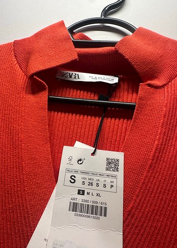 Nar Çiçeği V Yaka Uzun Kollu Triko Elbise - Görsel 3