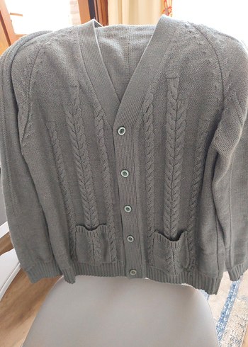 Tommy Hilfiger Gri Örgü Erkek Hırka cepli