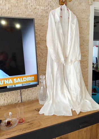 m Beden beyaz Renk Kadın Beyaz Uzun seten sabahlık