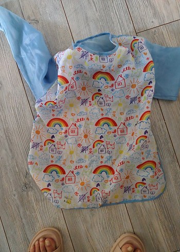 Pastel Renkli Uzun Kollu Boya Önlüğü - Görsel 4