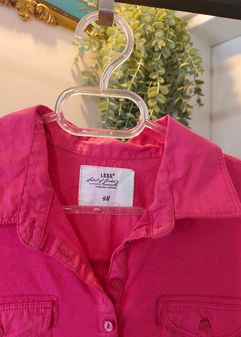 Kadın Pembe Uzun Kollu Pamuklu Gömlek - Görsel 7