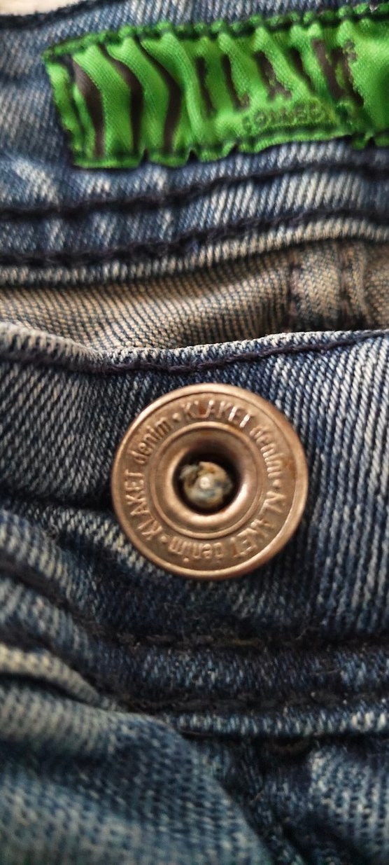 Düğmeli Mavi Jean - Görsel 3