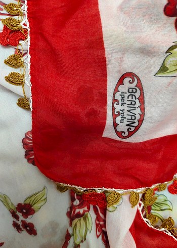 Püsküllü Bohem Renkli tülbent - Görsel 4