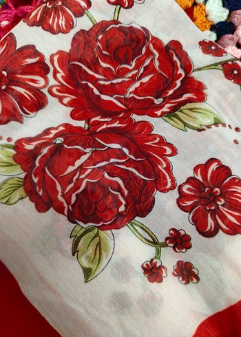 Püsküllü Bohem Renkli tülbent - Görsel 3