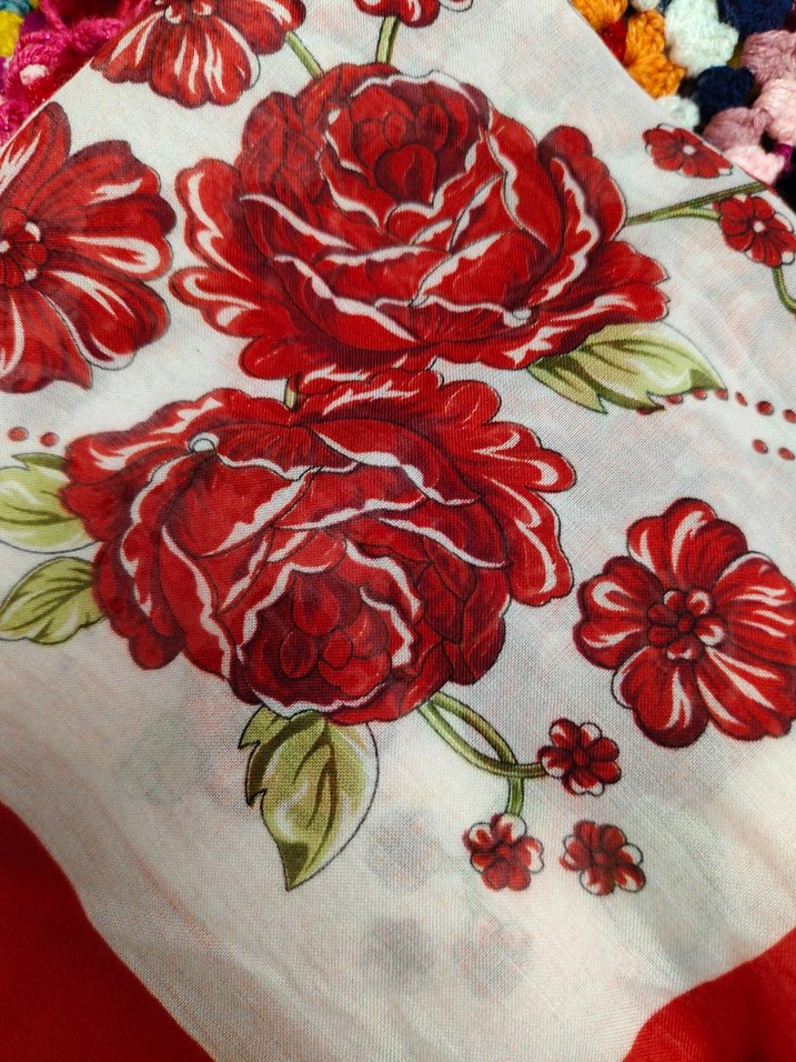 Püsküllü Bohem Renkli tülbent - Görsel 3