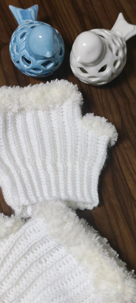 Beyaz Örgü Kadın Eldiveni - Görsel 4