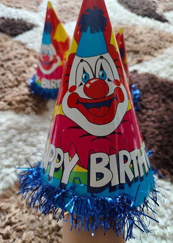 Renkli Palyaço Doğum Günü Parti Şapkası - Görsel 8