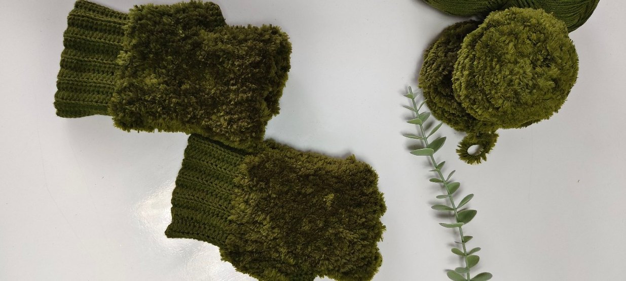 Yeşil Örgü Bohem Kadın Eldiveni - Görsel 4