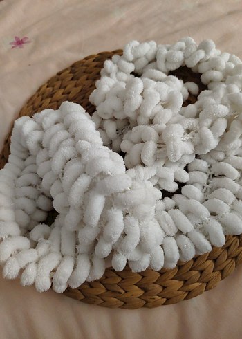 Beyaz Örgü Kadın Atkı - Görsel 5