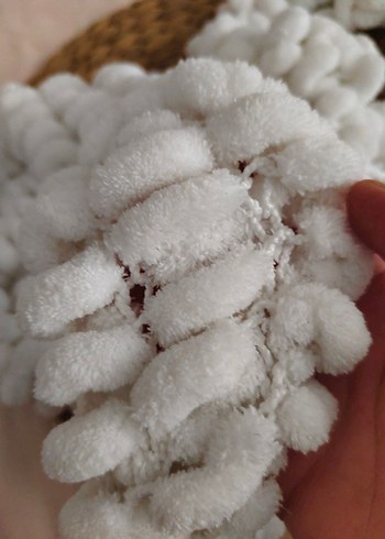 Beyaz Örgü Kadın Atkı - Görsel 4