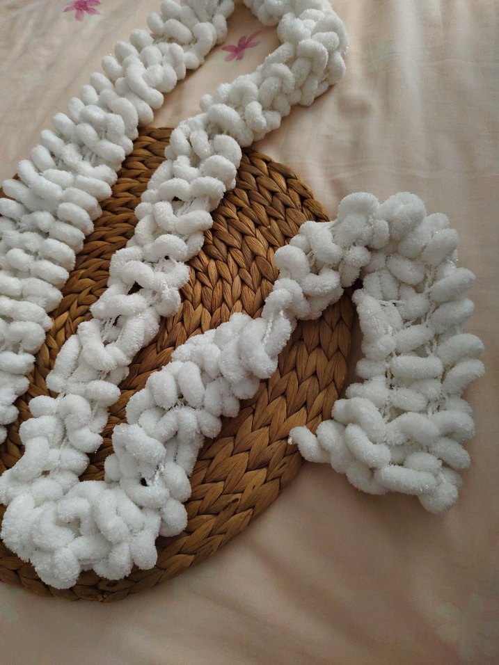 Beyaz Örgü Kadın Atkı - Görsel 2