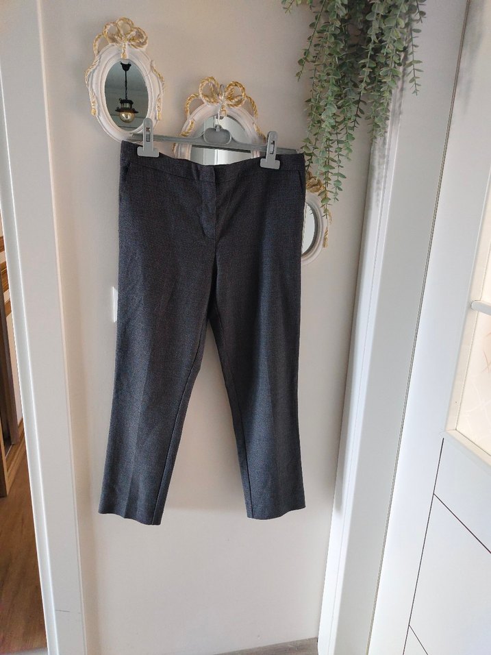 Gri Kemerli Midi Kumaş Pantolon - Görsel 2