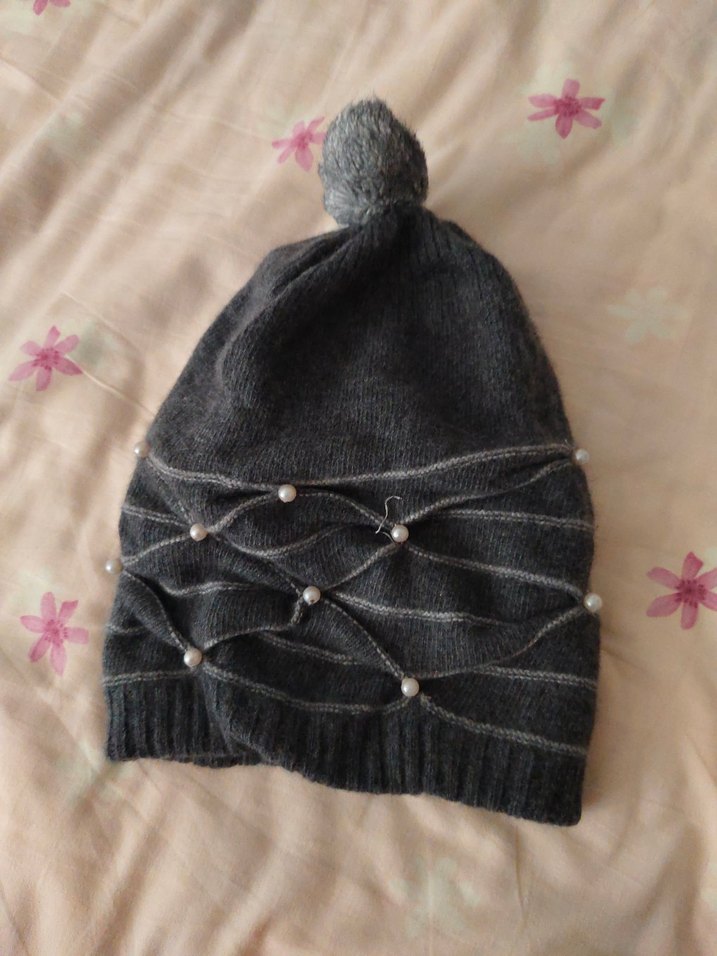 Gri Örgü Kadın Bere - Görsel 4