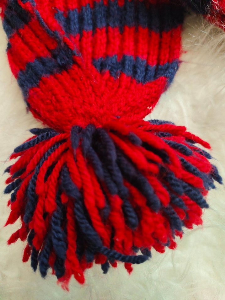 Nakışlı Kırmızı Çocuk Bere ve Atkı Seti - Görsel 3