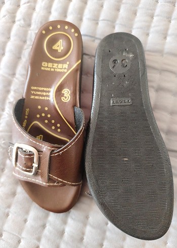 Kahverengi Tokalı Kadın Dolgu Topuk Terlik - Görsel 4