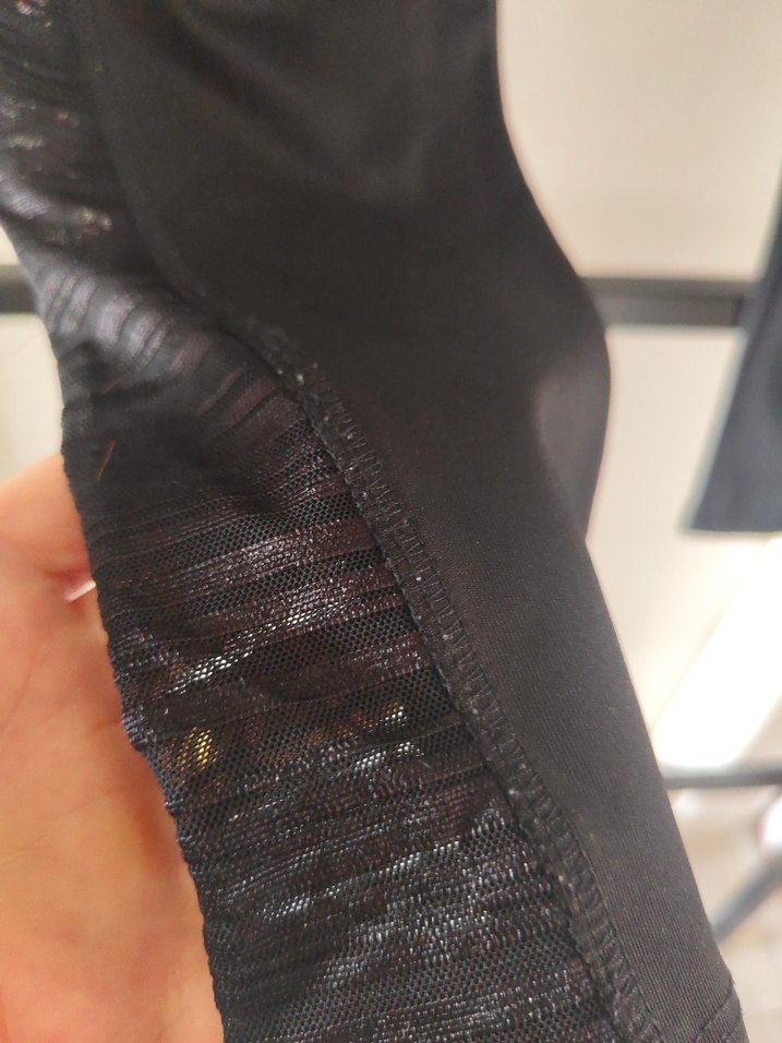 Siyah Kadın Spor Tayt Velcro Detaylı - Görsel 5