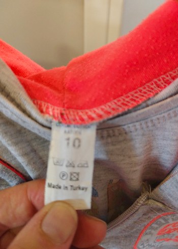 10 Yaş Beden gri Renk Kız Çocuk Baskılı Bol Kesim Kot Pantolon 2li